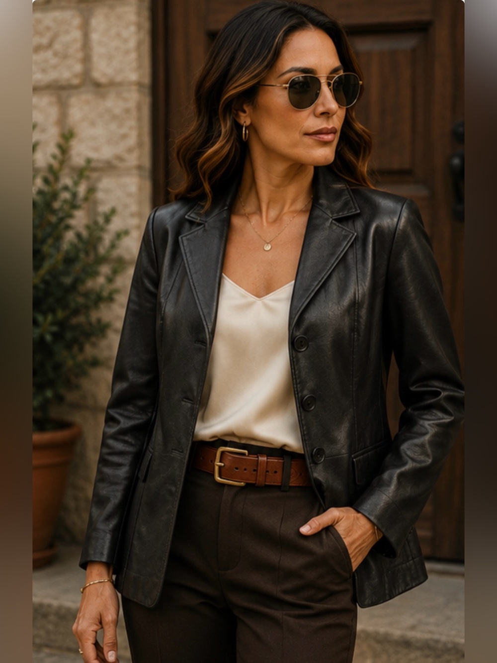 John Carlisle Essentials Black Genuine Leather Blazer Jacket Buttery Soft S